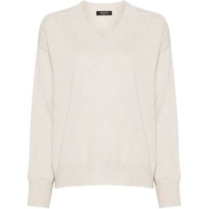 Fabiana Filippi - Gebreide Trui - Lichtbeige - Cashmere - V-hals