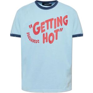 Dsquared2, Heren, Tops, Blauw, Maat: XL Katoen,