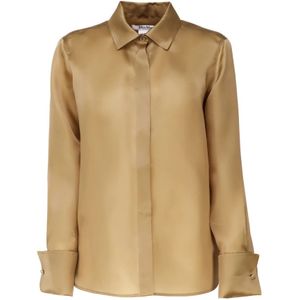 Max Mara, Dames, Blouses & Shirts, Bruin, Maat: M Zijde,