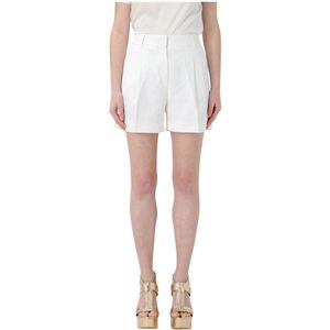 Michael Kors, Dames, Korte broeken, Wit, Maat: M Linnen,