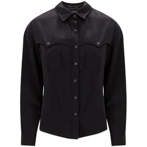 Tom Ford, Dames, Blouses & Shirts, Zwart, Maat: S