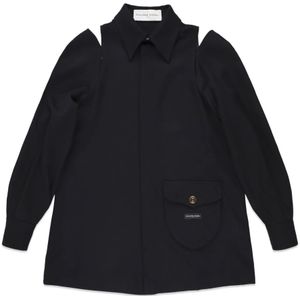 Philippe Model, Dames, Blouses & Shirts, Zwart, Maat: S Wol,