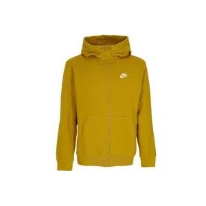 Nike Sportswear Club Zip Hoodie Bronzine , Yellow , Heren , Maat: XL