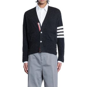 Thom Browne, Heren, Truien, Grijs, Maat: XL Kasjmier,