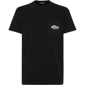 Dsquared2, Heren, Tops, Zwart, Maat: 3XL