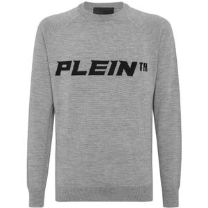 Philipp Plein, Heren, Truien, Grijs, Maat: S Wol,
