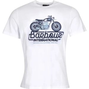 Barbour, Heren, Tops, Wit, Maat: L Katoen,