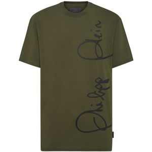 Philipp Plein, Heren, Tops, Groen, Maat: 2XL Katoen,