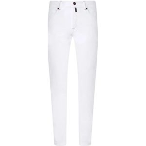 Kiton, Heren, Jeans, Wit, Maat: W32 Katoen,