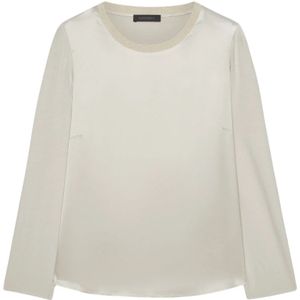 Elena Mirò, Dames, Blouses & Shirts, Beige, Maat: L Viscose,