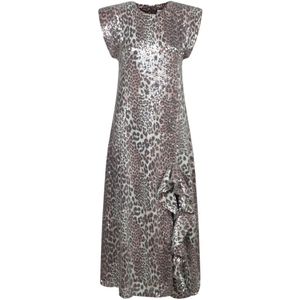 Ganni, Dames, Jurken, Veelkleurig, Maat: 2XS Poliester,