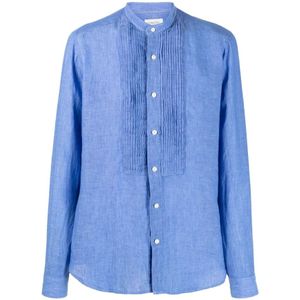 Tintoria Mattei 954, Heren, Overhemden, Blauw, Maat: 2XL Denim,
