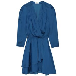 Zadig & Voltaire, Dames, Jurken, Blauw, Maat: M Satijn,