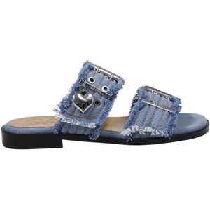 Ganni, Dames, Schoenen, Blauw, Maat: 38 EU Denim,