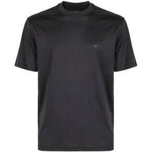 Emporio Armani - T-shirt - Zwart - Rubber Logo - Heren - Katoen