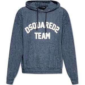 Dsquared2, Heren, Sweatshirts & Hoodies, Blauw, Maat: M