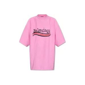 Balenciaga Oversized T-shirt , Pink , Dames , Maat: M