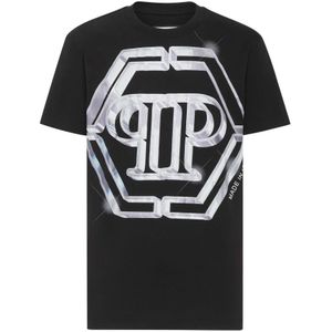 Philipp Plein, Heren, Tops, Zwart, Maat: 2XL Katoen,