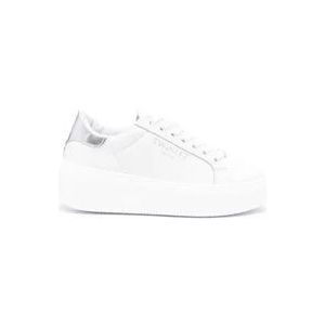 Twinset Witte Leren Sneakers met Logo Print , White , Dames , Maat: 40 EU