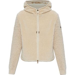 Moncler, Dames, Sweatshirts & Hoodies, Beige, Maat: S Katoen,