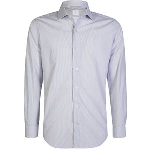 Eleventy, Heren, Overhemden, Blauw, Maat: S Katoen,