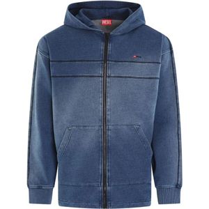 Diesel, Heren, Sweatshirts & Hoodies, Blauw, Maat: M
