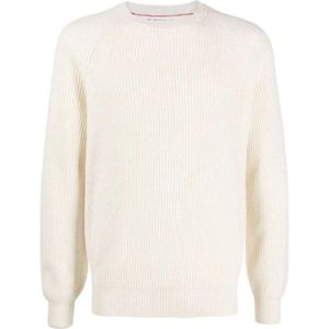 Brunello Cucinelli, Heren, Truien, Beige, Maat: L Kasjmier,