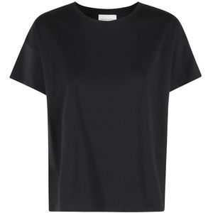 Loulou Studio, Dames, Tops, Zwart, Maat: S Katoen,