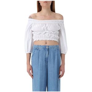Patrizia Pepe, Dames, Blouses & Shirts, Wit, Maat: M
