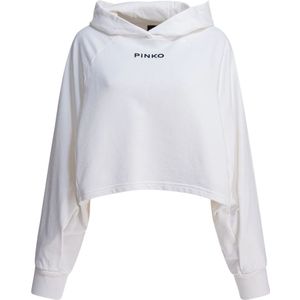 Pinko, Dames, Sweatshirts & Hoodies, Wit, Maat: L
