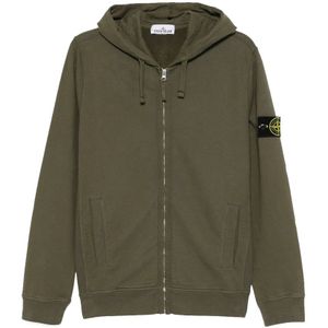 Stone Island, Heren, Sweatshirts & Hoodies, Groen, Maat: L Katoen,