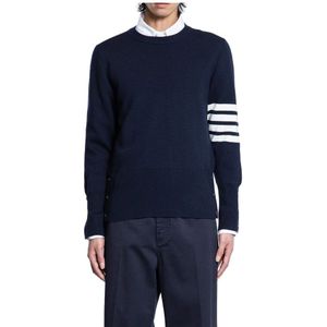 Thom Browne, Heren, Truien, Blauw, Maat: S Wol,