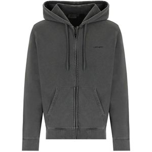 Carhartt Wip, Heren, Sweatshirts & Hoodies, Zwart, Maat: 2XL Katoen,