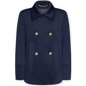 Elena Mirò, Dames, Mantels, Blauw, Maat: 6XL