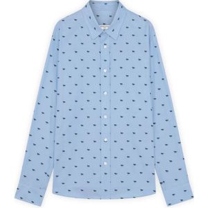Maison Kitsuné, Heren, Overhemden, Blauw, Maat: M Katoen,