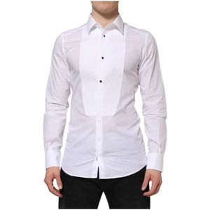 Dolce & Gabbana, Heren, Overhemden, Wit, Maat: M Katoen,