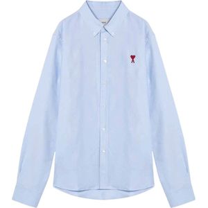 Ami Paris, Heren, Overhemden, Blauw, Maat: L Katoen,