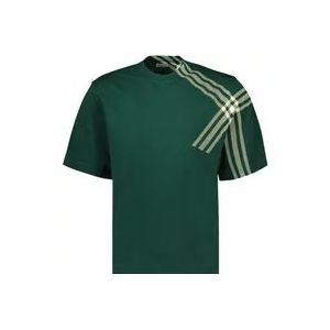 Burberry Grafisch T-shirt Oversized Katoen Effen Kleur , Green , Heren , Maat: L