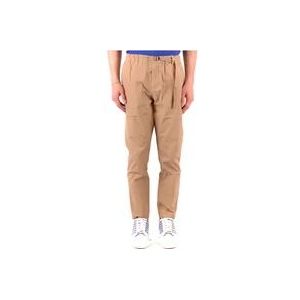 Woolrich Smalle Tapered Broek , Beige , Heren , Maat: L