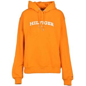 Tommy Hilfiger, Dames, Sweatshirts & Hoodies, Oranje, Maat: XS Katoen,