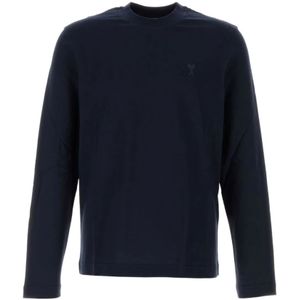 Ami Paris, Dames, Tops, Blauw, Maat: S Katoen,