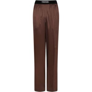 Tom Ford, Dames, Broeken, Bruin, Maat: S Zijde,