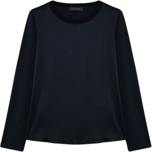 Elena Mirò, Dames, Tops, Blauw, Maat: S Viscose,