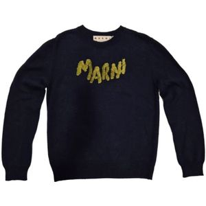Marni, Heren, Sweatshirts & Hoodies, Blauw, Maat: S Katoen,
