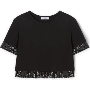 Motivi, Dames, Tops, Zwart, Maat: XS Katoen,