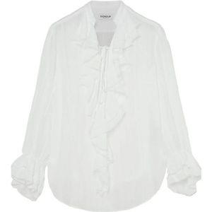 Dondup, Dames, Blouses & Shirts, Wit, Maat: S Katoen,
