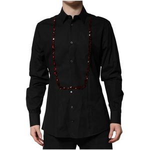 Crystal GOLD - Formele Overhemd - Zwart - 100% Katoen