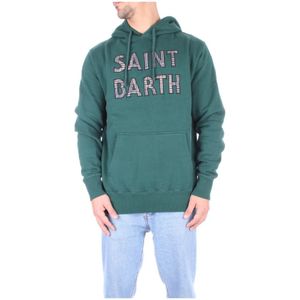 Saint Barth, Heren, Sweatshirts & Hoodies, Groen, Maat: S Katoen,