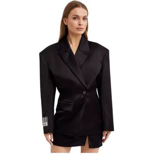 Nué, Dames, Jassen, Zwart, Maat: S Satijn,