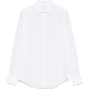 Finamore, Heren, Overhemden, Wit, Maat: 2XL Linnen,